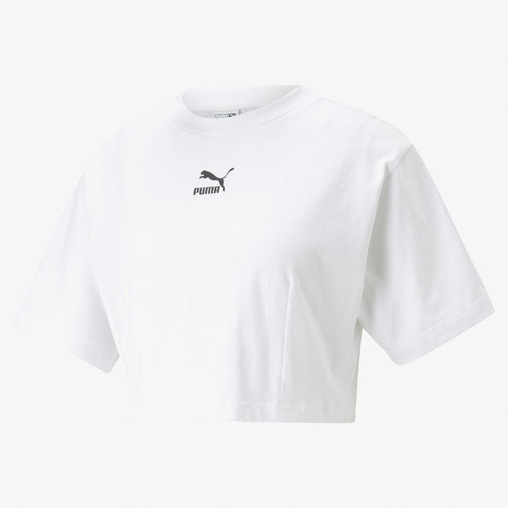 Puma Dare To Cropped Relaxed Kadın Beyaz T-Shirt