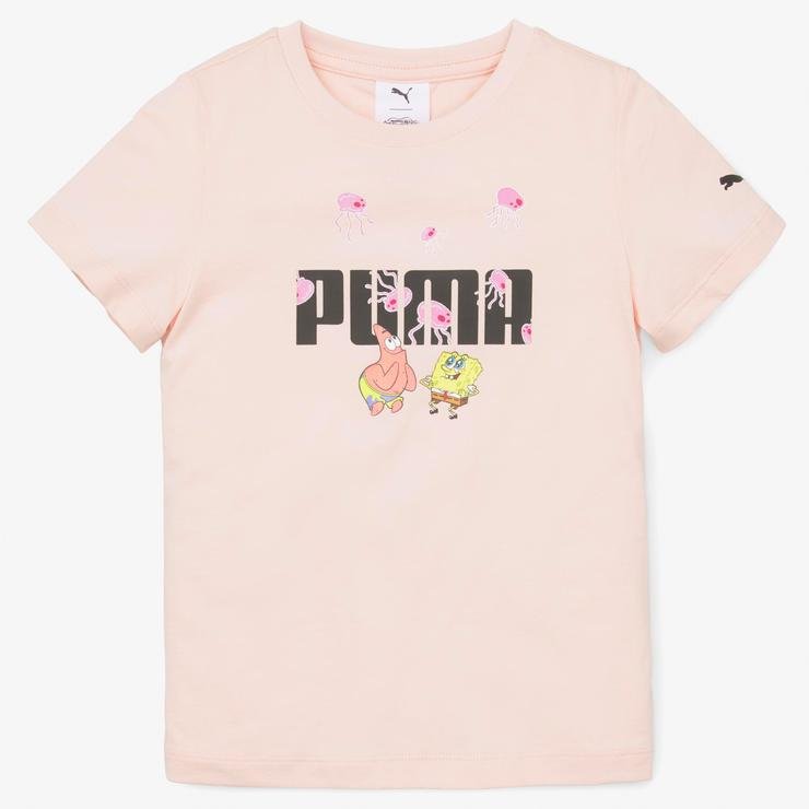 Puma X Spongebob Çocuk Pembe T-Shirt