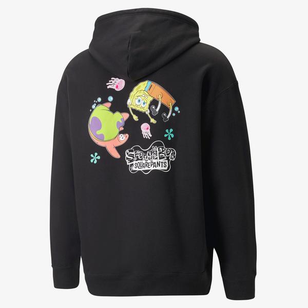 Puma X Spongebob Graphic Hoodie Erkek Siyah Sweatshirt_1