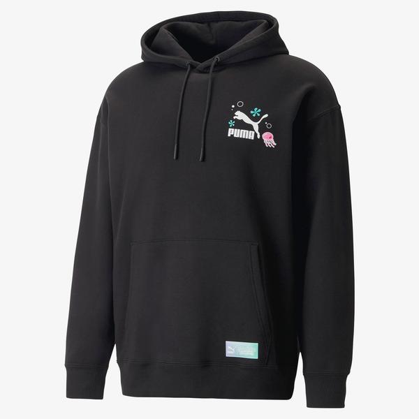 Puma X Spongebob Graphic Hoodie Erkek Siyah Sweatshirt_0