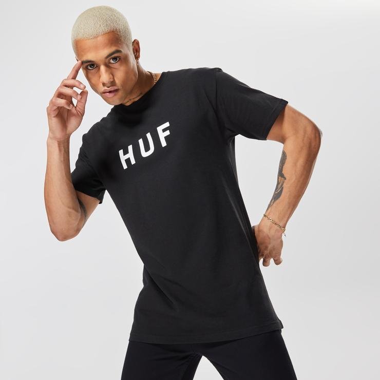 Huf Essentials Erkek Siyah T-Shirt