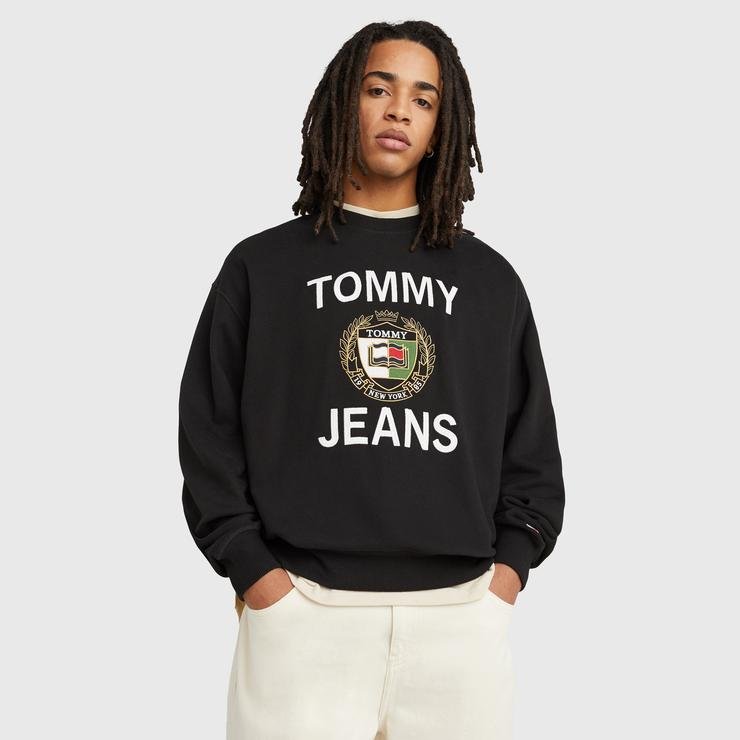 Tommy Jeans Boxy Erkek Siyah Sweatshirt